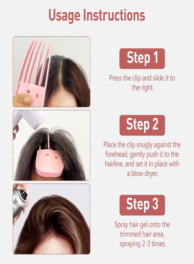 Zoolinn 2PCS Pink Shaping Styling Comb, for Fluffy Bangs, No-Trace Root Lifting Clips, High Crown Volume Tool for Men & Women, Easy Tool - Image 5